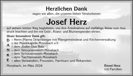 Traueranzeige von Josef Herz von Allgäuer Zeitung,Kempten