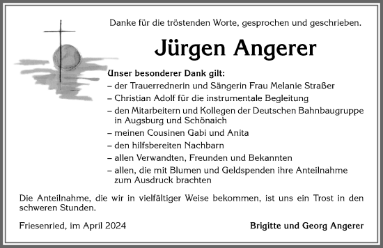 Traueranzeige von Jürgen Angerer von Allgäuer Zeitung, Kaufbeuren/Buchloe