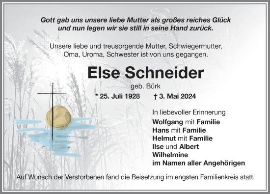 Traueranzeige von Else Schneider von Memminger Zeitung