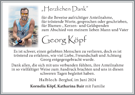 Traueranzeige von Georg Köpf von Allgäuer Zeitung, Füssen
