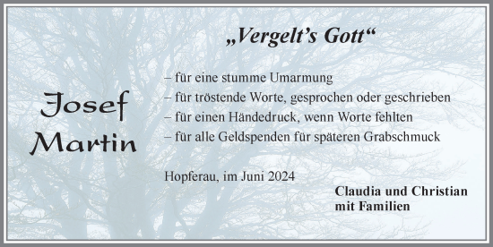Traueranzeige von Josef Martin von Allgäuer Zeitung, Füssen