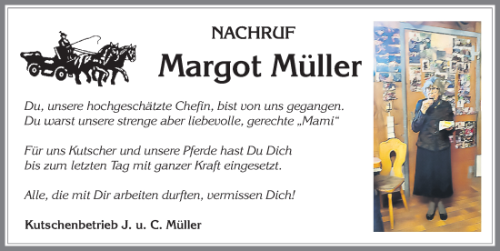Traueranzeige von Margot Müller von Allgäuer Zeitung, Füssen