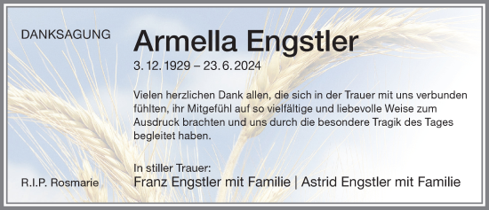 Traueranzeige von Armella Engstler von Allgäuer Zeitung,Kempten