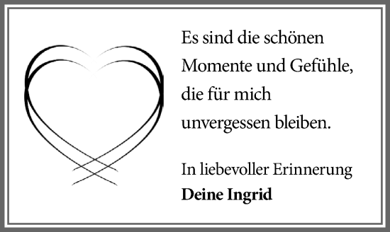 Traueranzeige von In liebevoller Erinnerung  von Allgäuer Zeitung, Füssen