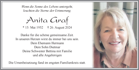 Traueranzeige von Anita Graf von Allgäuer Zeitung, Marktoberdorf