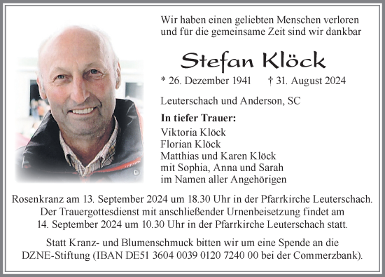 Traueranzeige von Stefan Klöck von Allgäuer Zeitung, Marktoberdorf