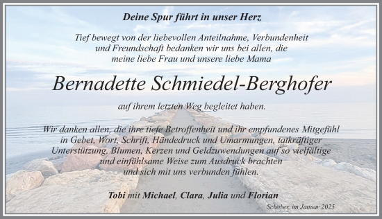 Traueranzeige von Bernadette Schmiedel-Berghofer von Allgäuer Zeitung, Füssen