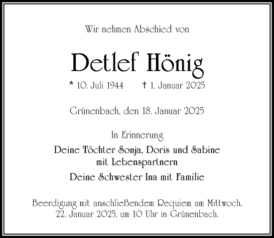 Traueranzeige von Detlef König von Der Westallgäuer