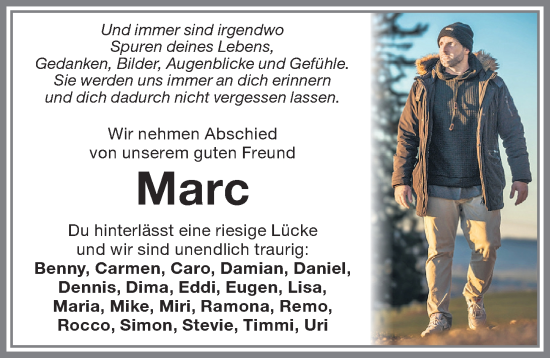 Traueranzeige von Marc  von Allgäuer Zeitung, Marktoberdorf