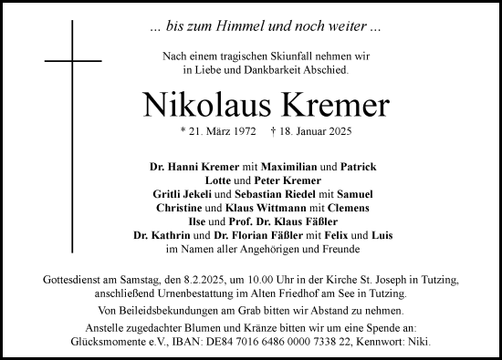 Traueranzeige von Nikolaus Kremer von Allgäuer Anzeigeblatt