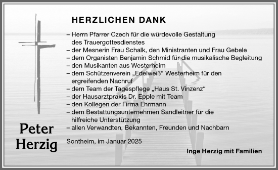 Traueranzeige von Peter Herzig von Memminger Zeitung