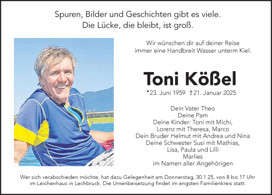 Traueranzeige von Toni Kößel von Allgäuer Zeitung, Füssen