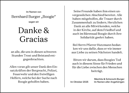 Traueranzeige von Bernhard Burger von Allgäuer Zeitung, Füssen