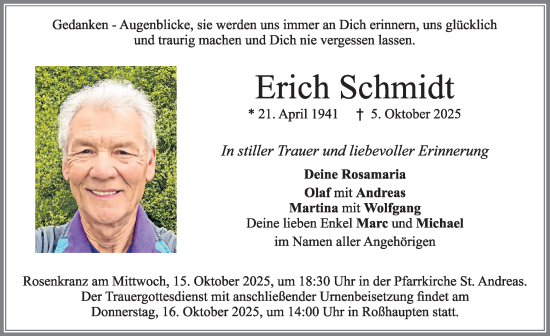 Traueranzeige von Erich Schmidt von Allgäuer Zeitung, Füssen