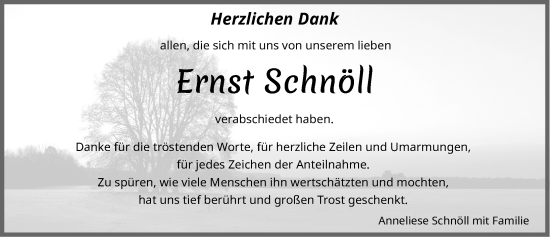 Traueranzeige von Ernst Schnöll von Allgäuer Zeitung, Füssen