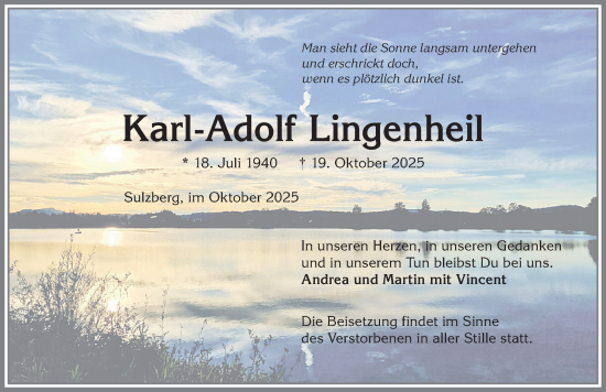 Traueranzeige von Karl-Adolf Lingenheil von Allgäuer Zeitung,Kempten