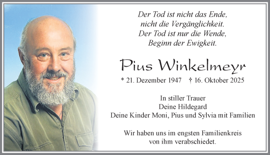Traueranzeige von Pius Winkelmeyr von Allgäuer Zeitung, Füssen