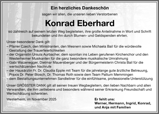 Traueranzeige von Konrad Eberhard von Memminger Zeitung