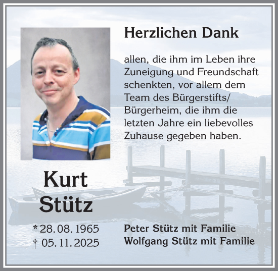 Traueranzeige von Kurt Stütz von Memminger Zeitung