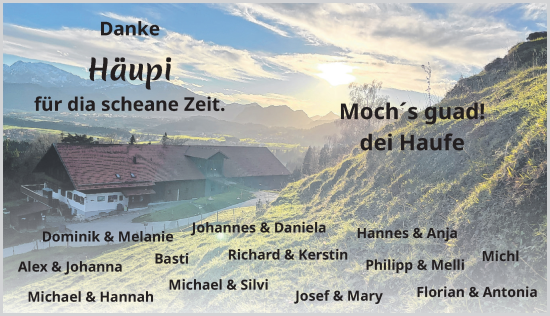 Traueranzeige von Manuel Häupl von Allgäuer Zeitung, Füssen