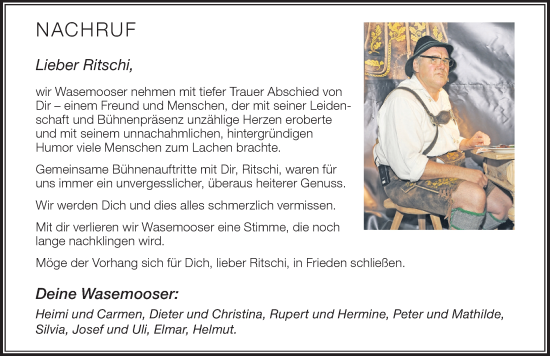 Traueranzeige von Ritschi  von Der Westallgäuer