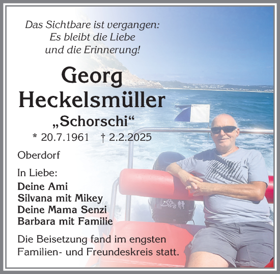 Traueranzeige von Georg Heckelsmüller von Allgäuer Zeitung,Kempten