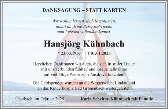 Traueranzeige von Hansjörg Kühnbach von Allgäuer Zeitung,Kempten
