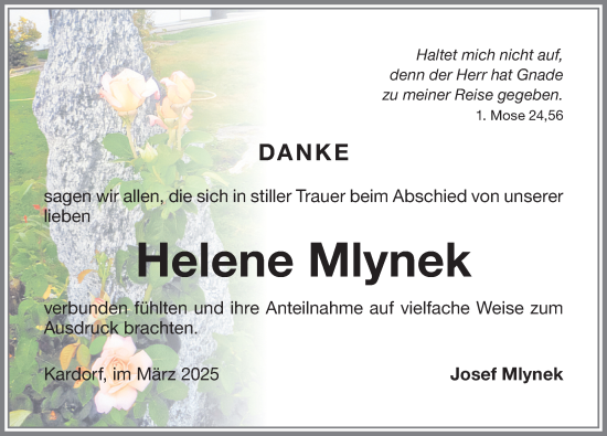 Traueranzeige von Helene Mlynek von Memminger Zeitung