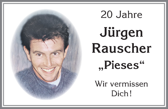 Traueranzeige von Jürgen Rauscher von Allgäuer Zeitung, Füssen