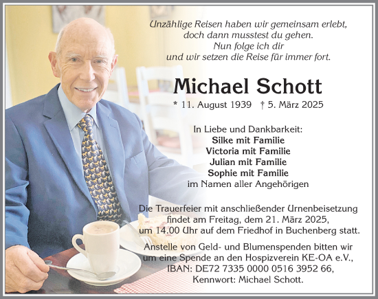 Traueranzeige von Michael Schott von Allgäuer Zeitung,Kempten