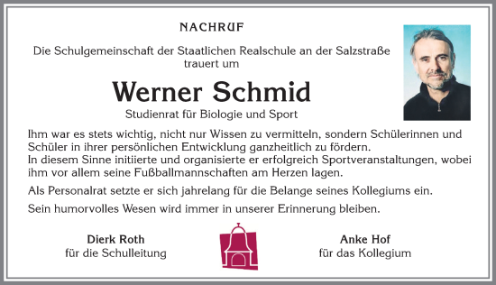 Traueranzeige von Werner Schmid von Allgäuer Zeitung,Kempten