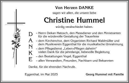 Traueranzeige von Christine Hummel von Allgäuer Zeitung, Kaufbeuren/Buchloe