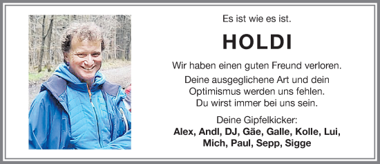 Traueranzeige von Holdi  von Memminger Zeitung
