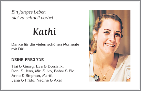 Traueranzeige von Kathi  von Allgäuer Zeitung,Kempten
