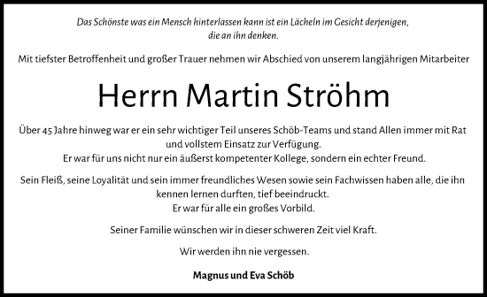 Traueranzeige von Martin Ströhm von Augsburger Allgemeine, Illertisser Zeitung