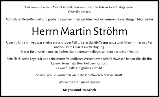 Traueranzeige von Martin Ströhm von Augsburger Allgemeine, Illertisser Zeitung