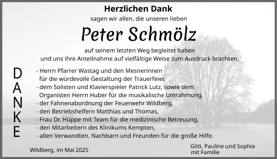 Traueranzeige von Peter Schmölz von Allgäuer Zeitung, Marktoberdorf