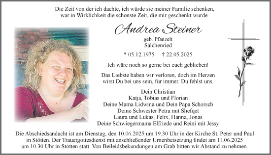Traueranzeige von Andrea Steiner von Allgäuer Zeitung, Marktoberdorf