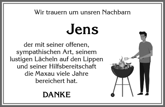 Traueranzeige von Jens  von Allgäuer Zeitung, Kaufbeuren/Buchloe
