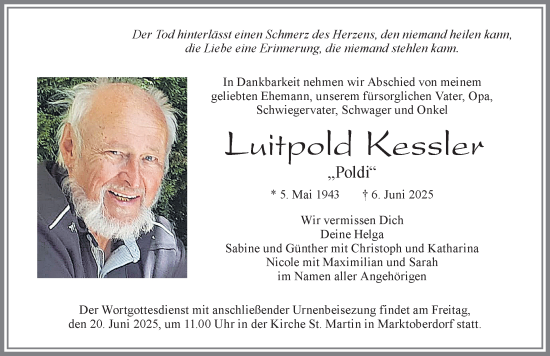 Traueranzeige von Luitpold Kessler von Allgäuer Zeitung, Marktoberdorf
