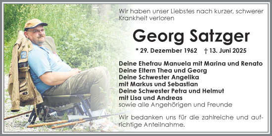 Traueranzeige von Georg Satzger von Augsburger Allgemeine, Mindelheimer Zeitung