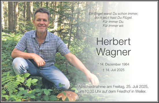 Traueranzeige von Herbert Wagner von Der Westallgäuer