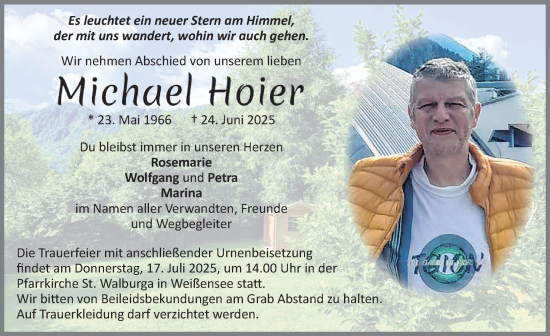 Traueranzeige von Michael Hoier von Allgäuer Zeitung, Füssen