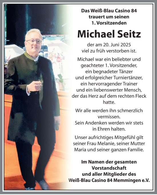 Traueranzeige von Michael Seitz von Memminger Zeitung