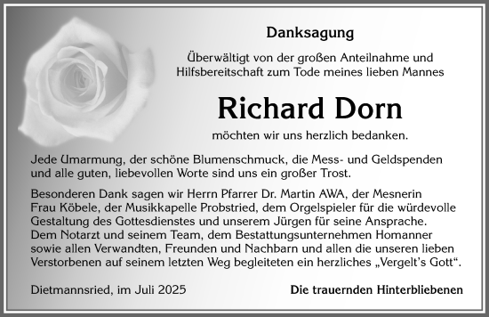 Traueranzeige von Richard Dorn von Allgäuer Zeitung,Kempten