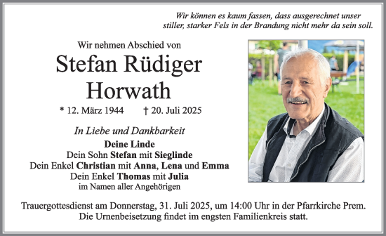 Traueranzeige von Stefan Rüdiger Horwath von Allgäuer Zeitung, Füssen