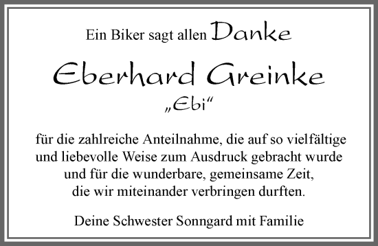 Traueranzeige von Eberhard Greinke von Allgäuer Zeitung, Marktoberdorf