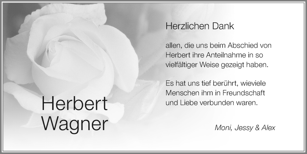 Traueranzeige für Herbert Wagner vom 09.08.2025 aus Der Westallgäuer