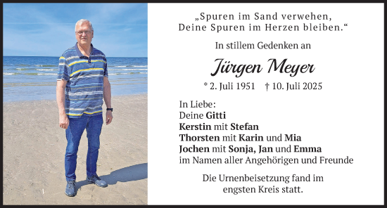 Traueranzeige von Jürgen Meyer von Allgäuer Zeitung, Kaufbeuren/Buchloe