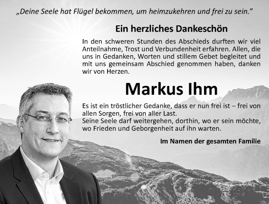 Traueranzeige von Markus Ihm von Memminger Zeitung